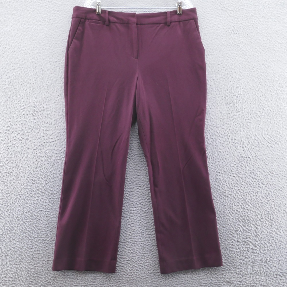 Talbots Womens Barely Boot Dress Pants 16 Petite Red Burgundy Flat Front Career